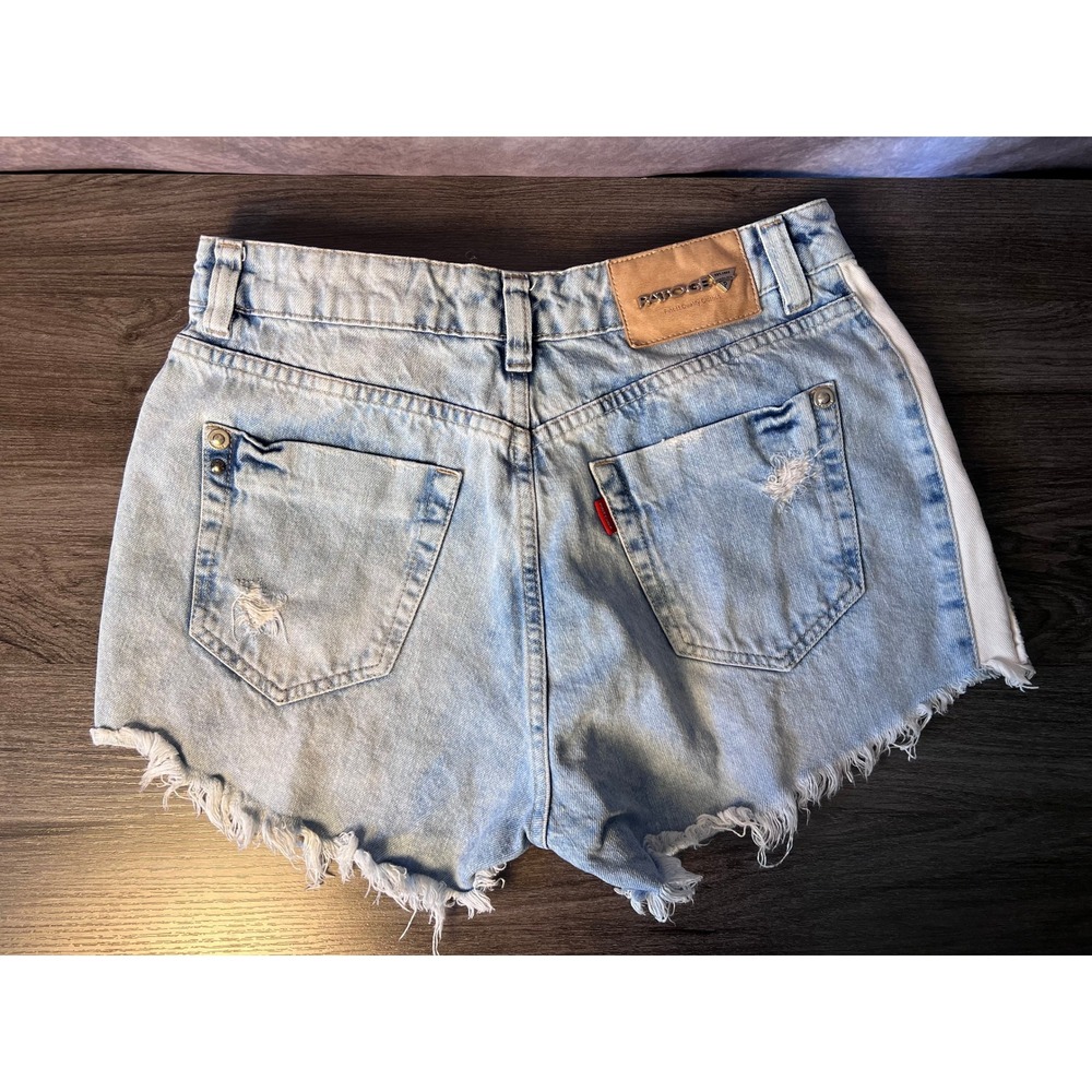 PATOGE Jeans Light Wash Wrap Front Skort Distressed Denim Size 40 US 8 Medium - Picture 5 of 10